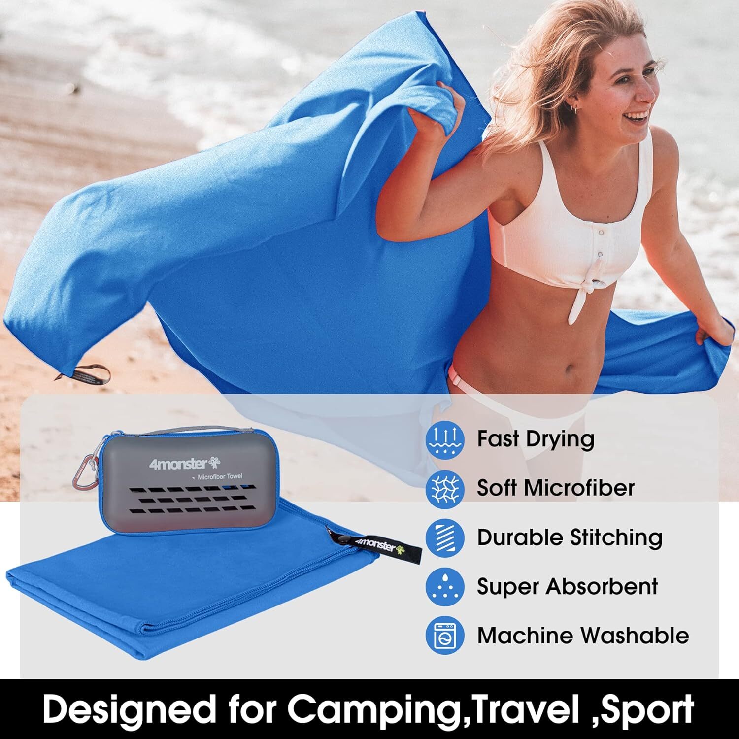 Compact microfiber towel set