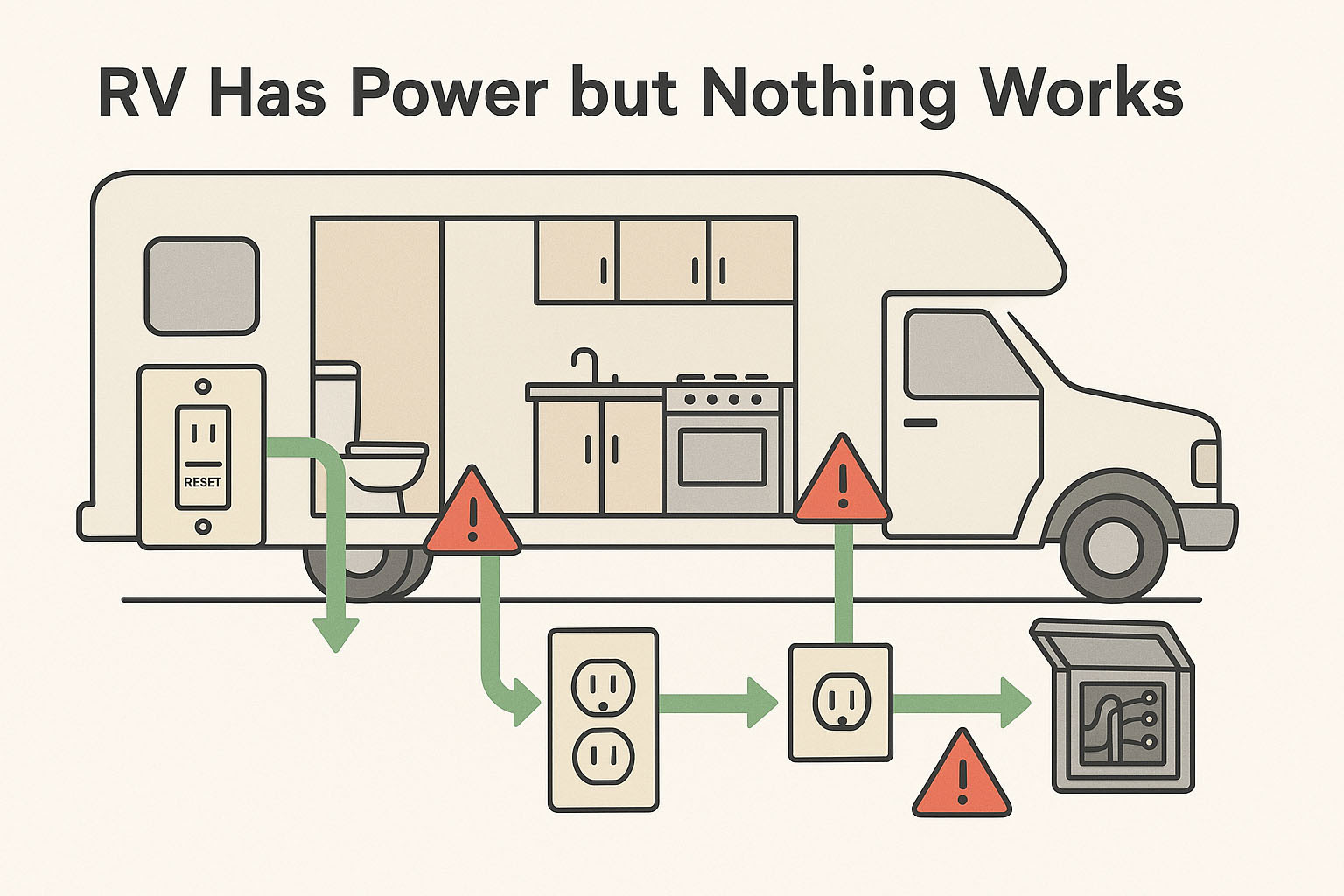 RV outlets not working troubleshooting flow